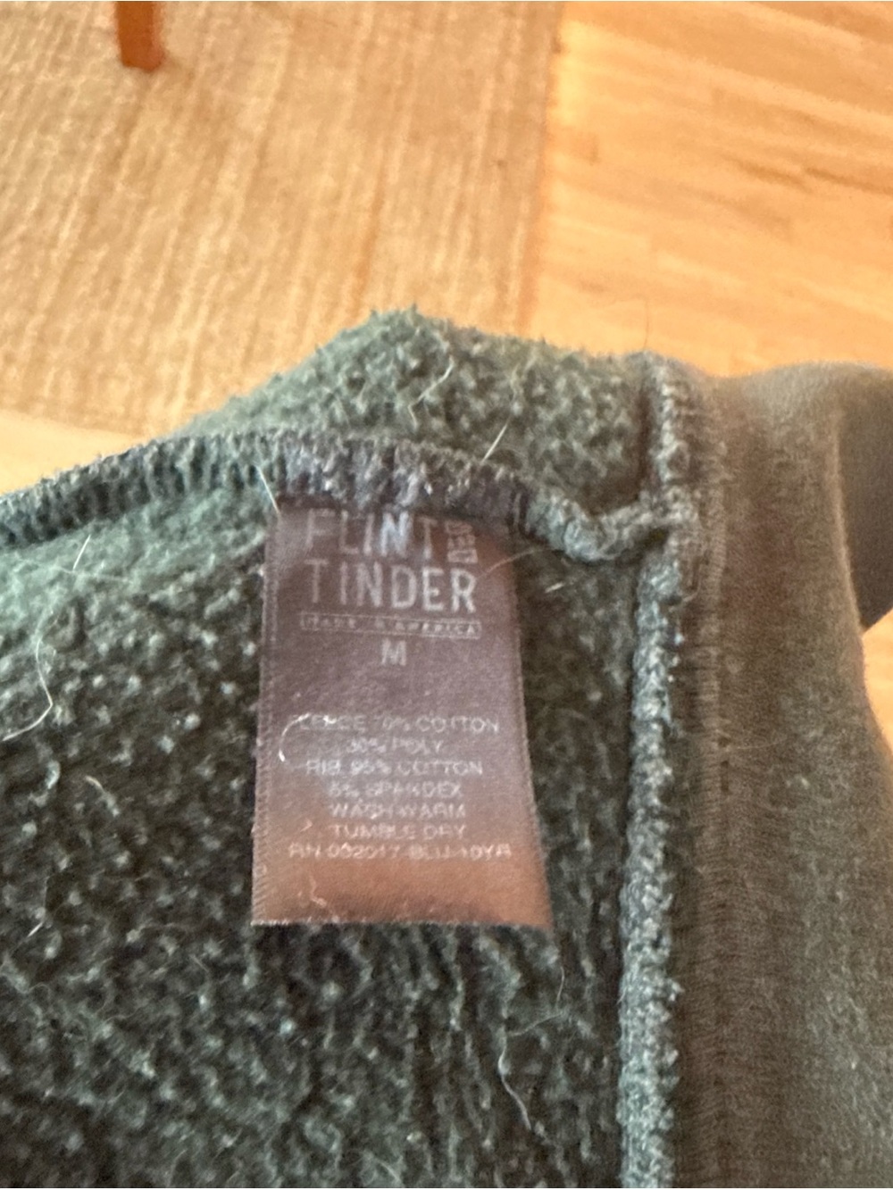 Flint and Tinder 10-Year Hoodie: Size L Hunter Green - Picture 6 of 7